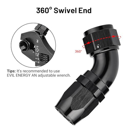 12AN 60 Degree One Piece Full Flow Hose End Fitting Swivel for CPE Braided Hose