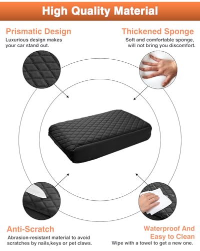 Custom for 2026 2025 Murano Center Console Cover Armrest Cover for Nissan Murano Accessories 2025 Arm Rest Cushion Pad Leather Middle Console Cover Armrest Seat Box Protector Anti