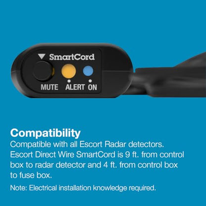 Cobra Official Radar Detector SmartCord Directwire with Blue Light
