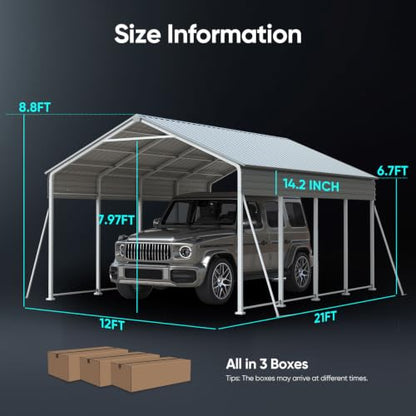 12x21 FT Heavy Duty Metal Carport