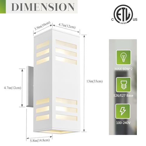 Porch Lights Outdoor Modern (2 Count)