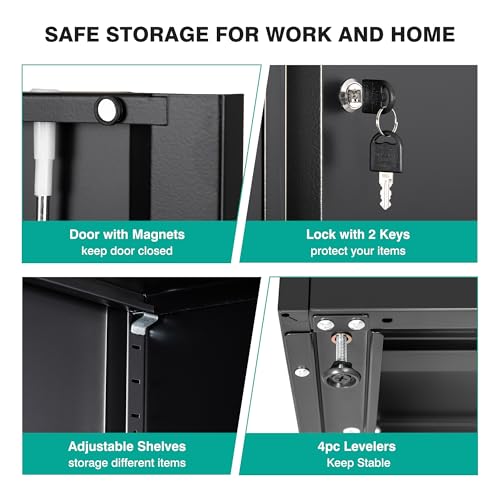 Metal Storage Cabinet with Drawer and Locks