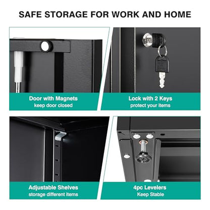 Metal Storage Cabinet with Drawer and Locks