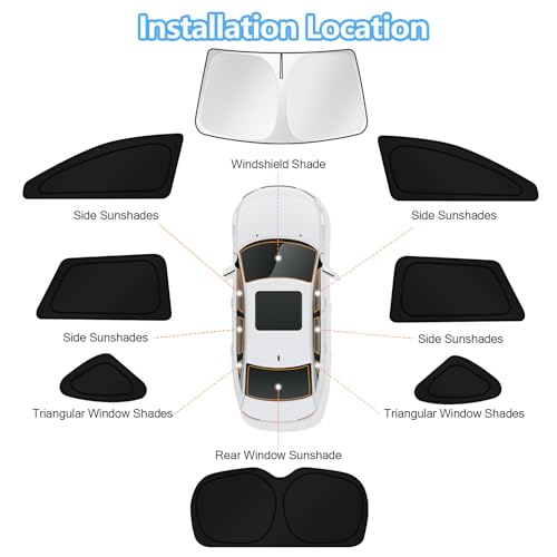 Car Window Shades for Subaru Outback Wagon 2015 (8 Count)