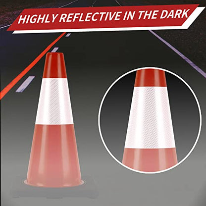 Traffic Cones 18 inch 6 Pack Heavy Duty Safety Cones Orange