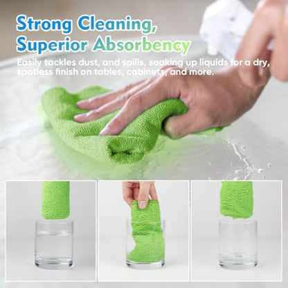 Green Microfiber Cleaning Cloth 12 Pack (12 Count)