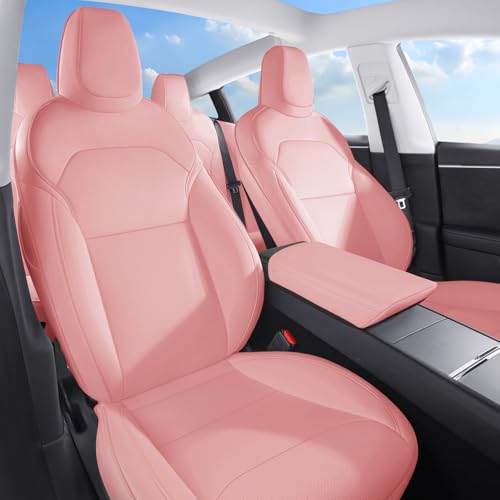 2024 2026 Tesla Model 3 Highland Upgraded Car Seat Covers Nappa Leather Car Interior Airbag Compatible Cushion Cover Full Set Custom Fit Model 3 (9 Count)