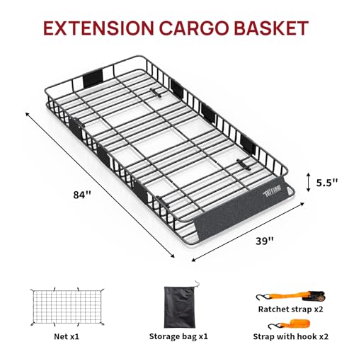 250lbs Extendable Rooftop Cargo Carrier
