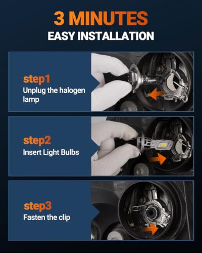 H7 Fog Light Bulbs 900% Brightness 50000LM Super Bright