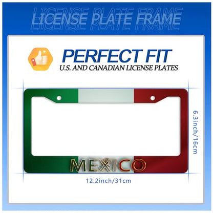 Mexico Flag License Plate Frame Stainless Steel Car Accessory 6.3x12.3Inch