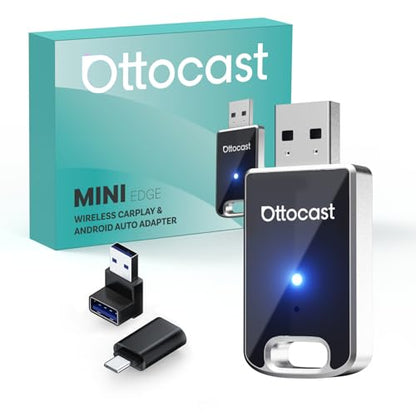Mini Edge 2 in 1 Wireless Carplay Adapter & Wireless Android Auto Adapter for Apple iPhone Samsung or other AndroidPhone