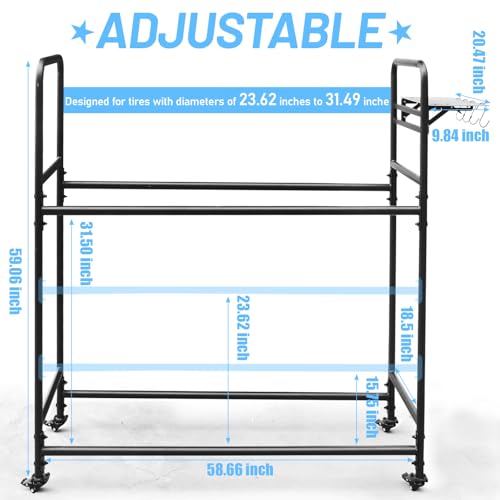 Rolling Tire Rack for Garage