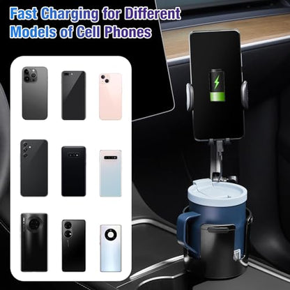 Cup Holder Phone Charger 15W Fast Charging Auto Clamping Holder