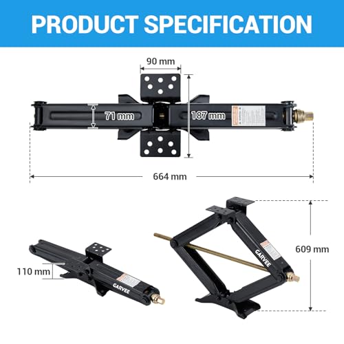 4PCS 24" 7500lb Car Scissor Jack with Crank Handle (4 Count)