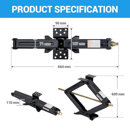 4PCS 24" 7500lb Car Scissor Jack with Crank Handle (4 Count)
