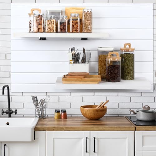 Wooden Floating Shelves for Wall Set of 4 (4 Count)