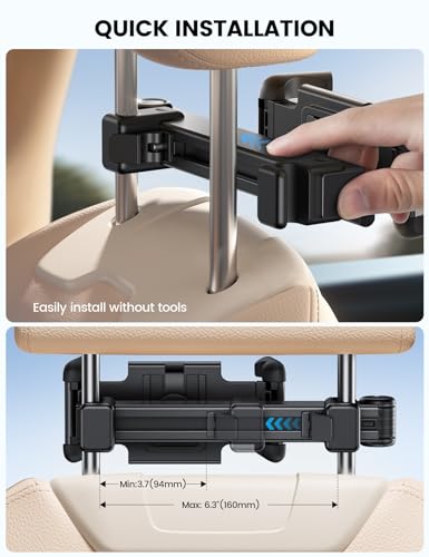 Car Headrest Tablet Holder