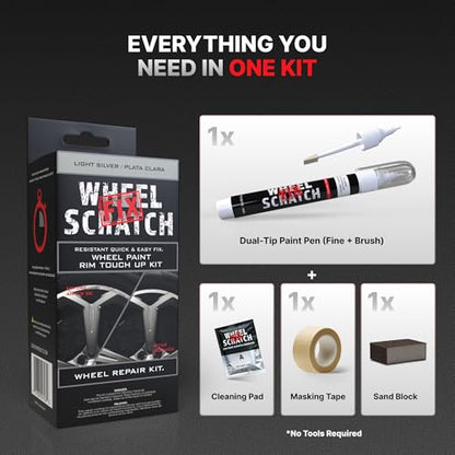 Light Silver Rim Touch Up Paint Wheel Scratch Repair Kit