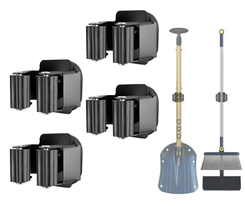 Upgraded Magnetic Broom and Mop Holder Wall Mount (4 Count)