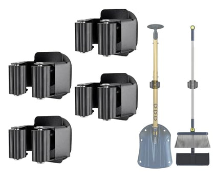 Upgraded Magnetic Broom and Mop Holder Wall Mount (4 Count)