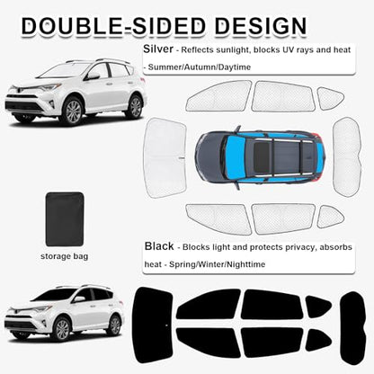 8pcs Thicken Sun Shades for Toyota RAV4 2013 (8 Count)