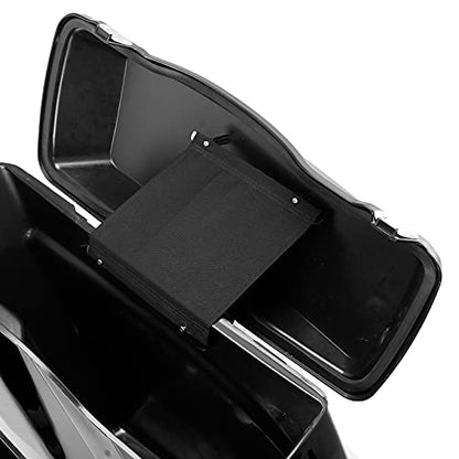 Motorcycle Stretched Saddlebags Vivid Black 5" Extended Hard Saddle Bags W