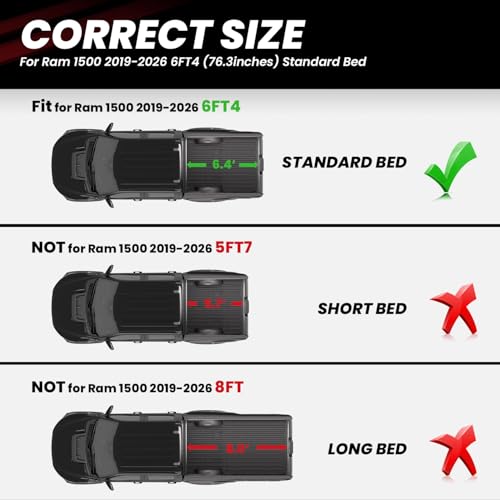 6.4FT Truck Bed Mat for RAM 1500 2019