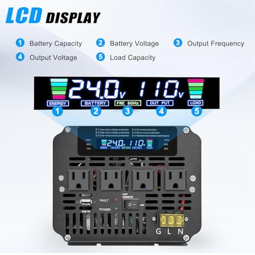5000W Power Inverter 24V to 110V