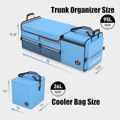 LIBZAKI Oversize 4 in 1 Car Trunk Storage Organizer
