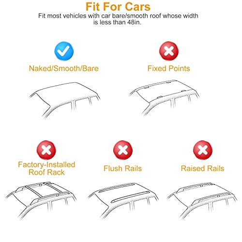 2Pcs Universal Roof Rack Cross Bars (2 Count)