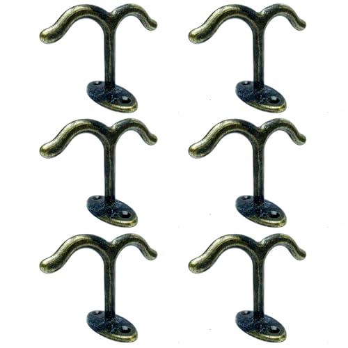 10 Pcs Zinc Alloy Ceiling Double Hook Cabinet Wardrobe Coat Towel Hat Hook Hooks Under Cabinet Shelf (10 Count)