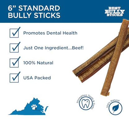 6 Inch Bully Sticks (25 Count)