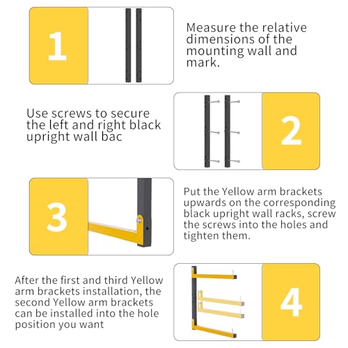 6 PACK Lumber Storage Rack Wall Mount Wood Organizer Storage Racks Heavy Duty Shelf Brackets with 9 (6 Count)