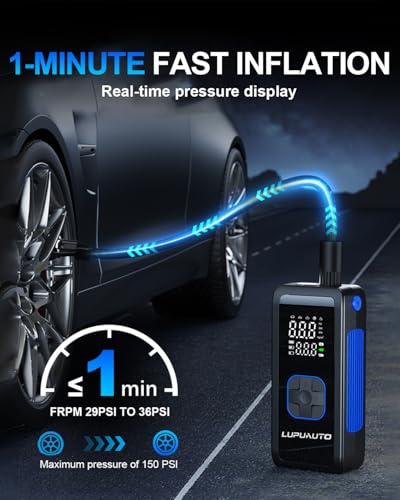 150PSI Portable Tire Inflator Air Compressor Digital Pump for Car Bike