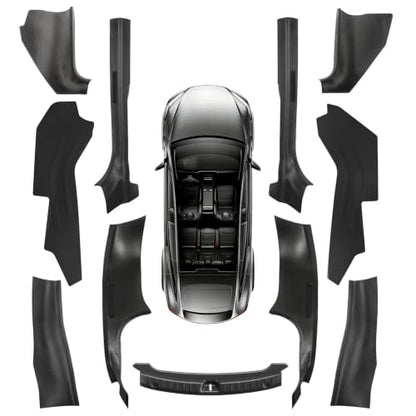 11PCS Carbon Fiber Door Sill Protector Model Y Juniper 2025 2026 8Pcs Door Sill Protector and 2Pcs Center Console Anti