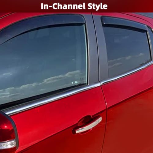 4PCS in Channel Window Rain Guards Fit for Chevrolet (4 Count)