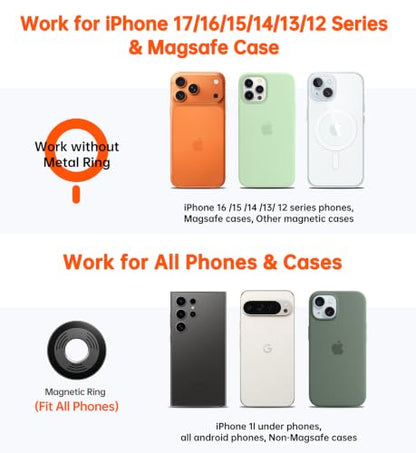 for MagSafe Car Mount【Windshield+Vent+Dash】Magnetic Phone Holder for Car Phone Holder Mount Cell Phone Holders for Your Car Accessories Suction Phone Mount for Car Truck Stand for iPhone 17 16