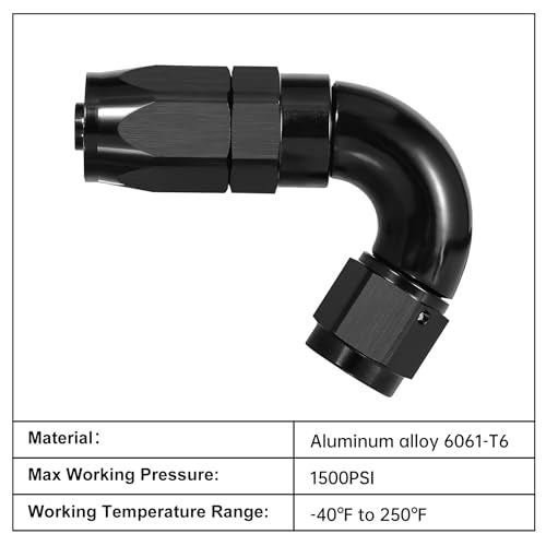 4AN 120 Degree One Piece Full Flow Hose End Fitting Swivel for CPE Braided Hose
