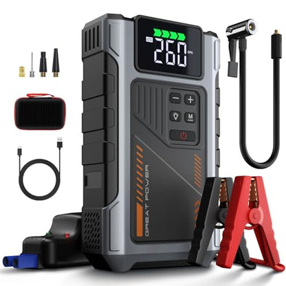 Car Battery Charger Jump Starter with Air Compressor