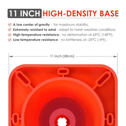 Overall Fluorescent Orange Red Integrated Traffic Cones