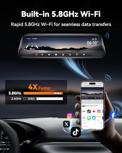 G930 10'' 4K Rear View Mirror Camera with 64GB Card