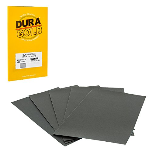 Premium 600 Grit Wet or Dry Sandpaper Sheets (25 Count)