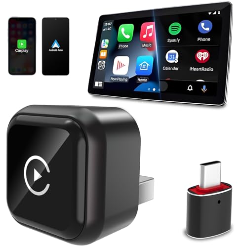 Wireless Carplay Adapter for Apple iPhone & Android Auto Wireless Adapter 2 in 1
