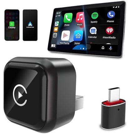 Wireless Carplay Adapter for Apple iPhone & Android Auto Wireless Adapter 2 in 1