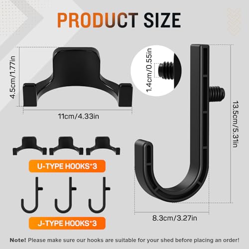 6Pcs Storage Shed Hooks Compatible with Suncast Shed