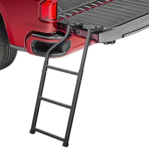 Foldable Truck Tailgate Ladder for Pickup with Step Grip Plates