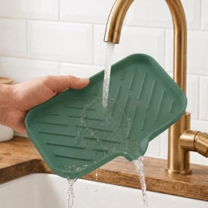 Silicone Soap Dish with Drain Spout