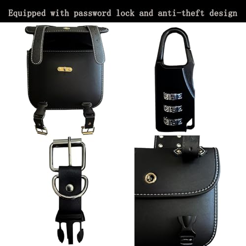 Faux Leather Motorcycle Saddlebags with Lock