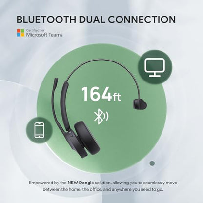 BH70 Mono Bluetooth Teams Headset with AI Mic for Work from Home PC