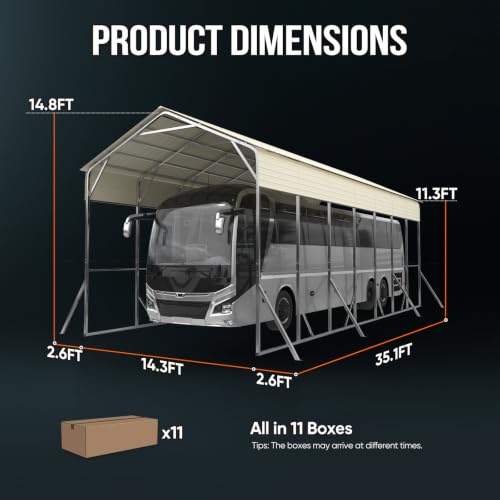 14x35x15 FT RV Metal Carport
